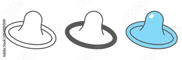 Fototapeta Condom icon collection, hiv and contraception, preservative sign vector set graphics, editable stroke linear icon, eps 10