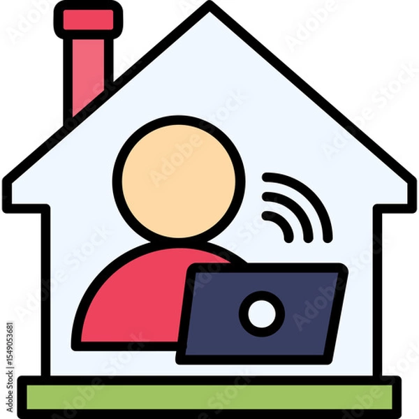 Obraz Teleworking Vector Icon Design