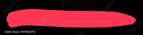 Fototapeta Roter Pinselstreifen - Handgemalt mit einem Pinsel auf schwarz
