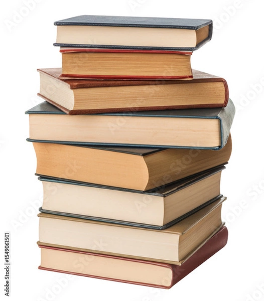Obraz stack of old books isolated on white background