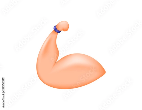 Fototapeta bicep muscle concept. illustration of an arm showing its bicep muscle. flexing muscle. showing or exhibiting strength. bodybuilder. gym or fitness. symbol. minimalist 3d style design. design asset