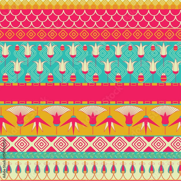 Obraz set of seamless patterns with ribbons