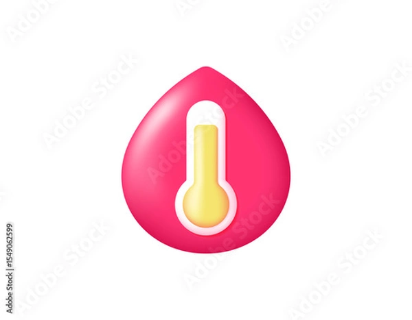 Fototapeta high blood pressure or hypertension concept. illustration of blood symbol with indicators. blood drop. health and condition. symbol or icon. minimalist 3d style design. element asset