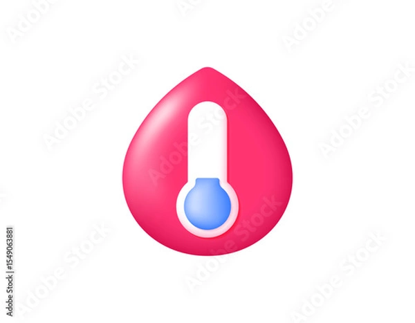 Fototapeta low blood pressure or hypotension concept. lack of blood or anemia. illustration of blood symbol with indicators. drop of blood. health and condition. symbol or icon. minimalist 3d style design