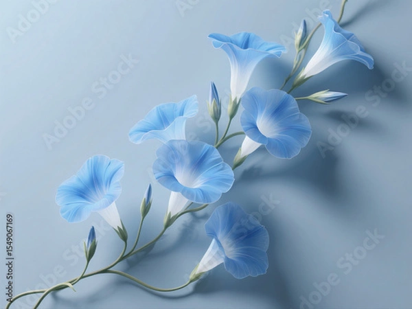 Obraz white flowers on blue background