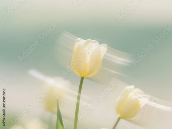 Obraz white flowers on a white background