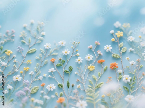 Obraz white daisies on a green background