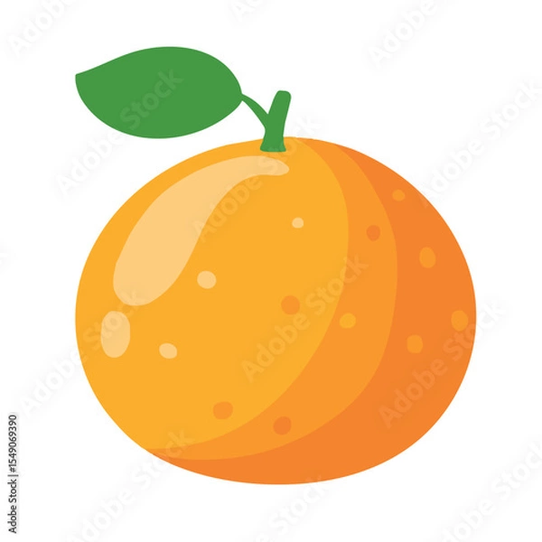 Fototapeta A simple vector graphic of an orange half