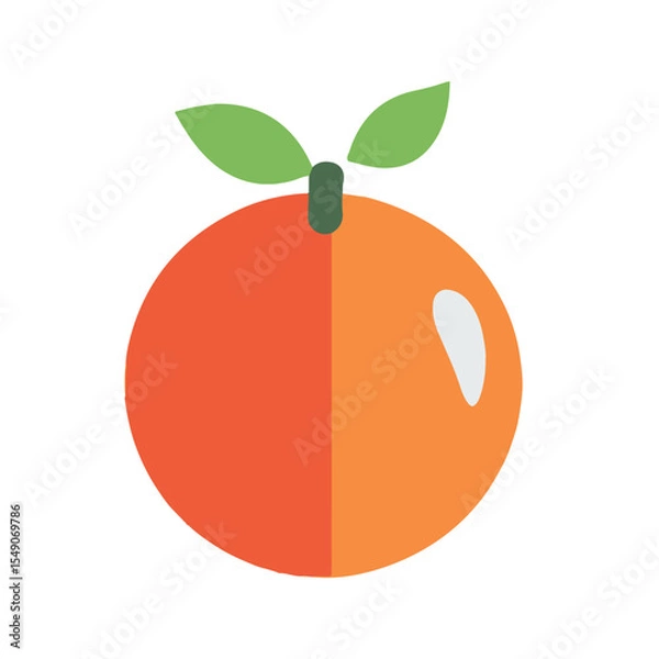 Fototapeta A simple vector graphic of an orange half