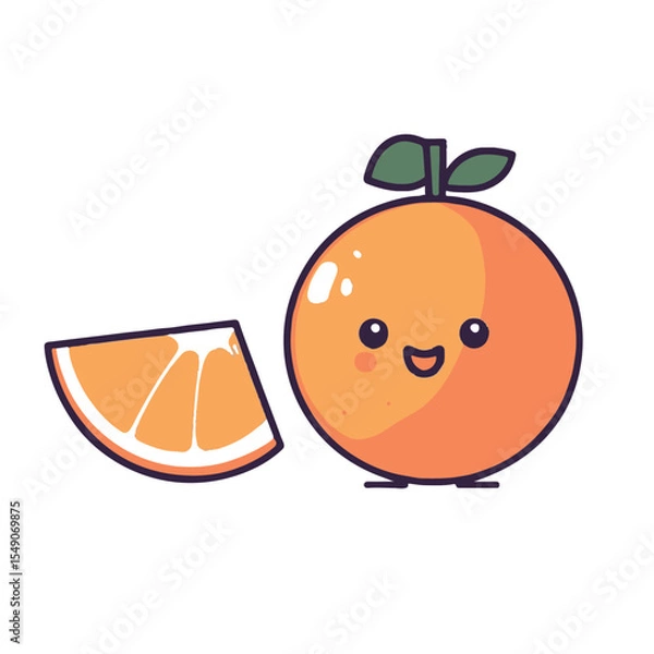Fototapeta A simple vector graphic of an orange half