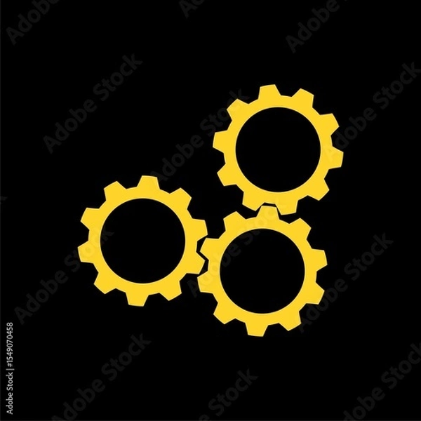 Obraz Gears simple icon isolated on black background