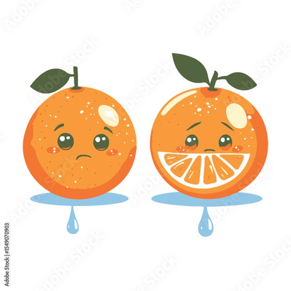 Fototapeta A simple vector graphic of an orange half