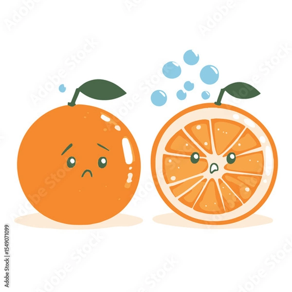 Fototapeta A simple vector graphic of an orange half