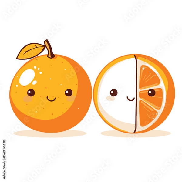 Fototapeta A simple vector graphic of an orange half