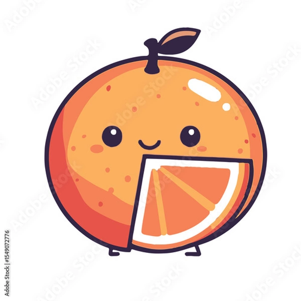 Fototapeta A simple vector graphic of an orange half