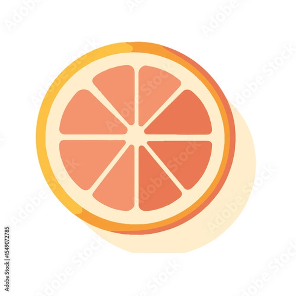 Fototapeta A simple vector graphic of an orange half