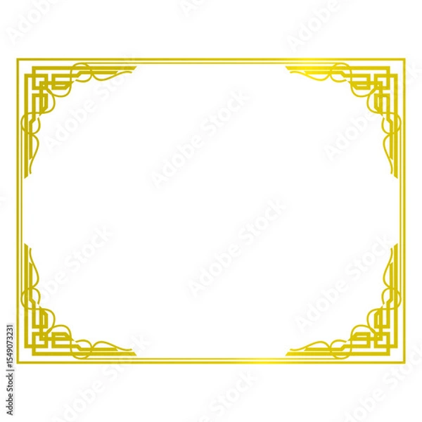 Obraz gold rectangle decorative bor...