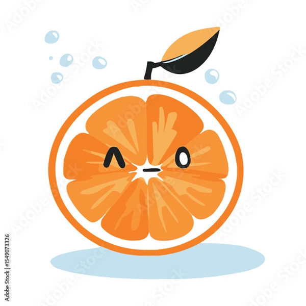 Fototapeta A simple vector graphic of an orange half