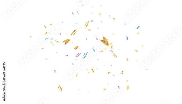 Fototapeta Colorful multicolored streamers and confetti. Festive design element for illustrations.