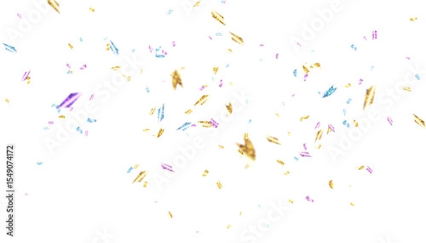 Obraz Colorful multicolored streamers and confetti. Festive design element for illustrations.