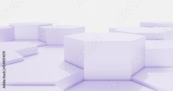 Obraz Podium geometric shape with space for object minimal background 3d render