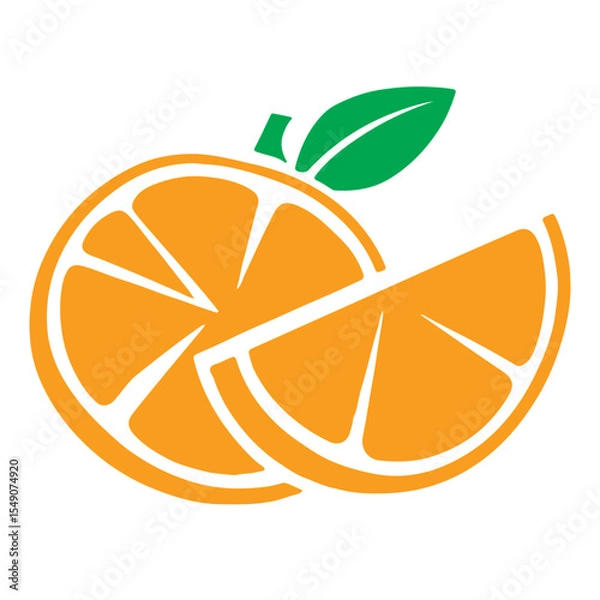 Fototapeta A simple vector graphic of an orange half