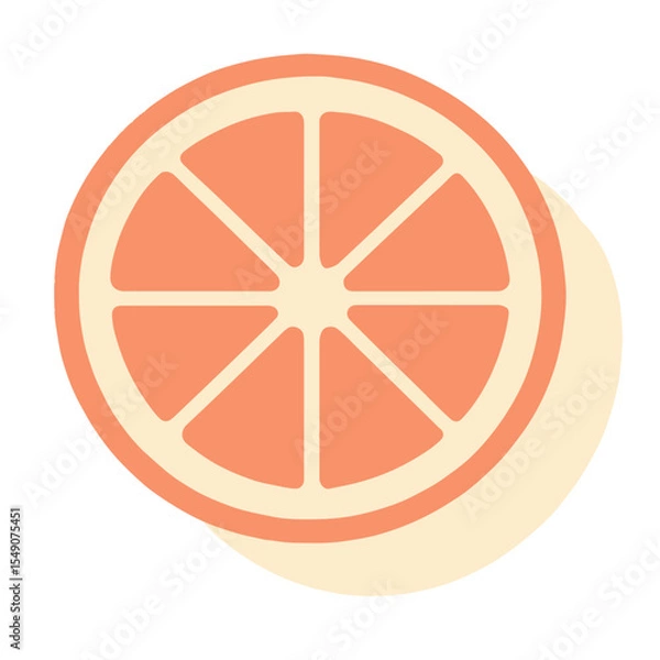 Fototapeta A simple vector graphic of an orange half