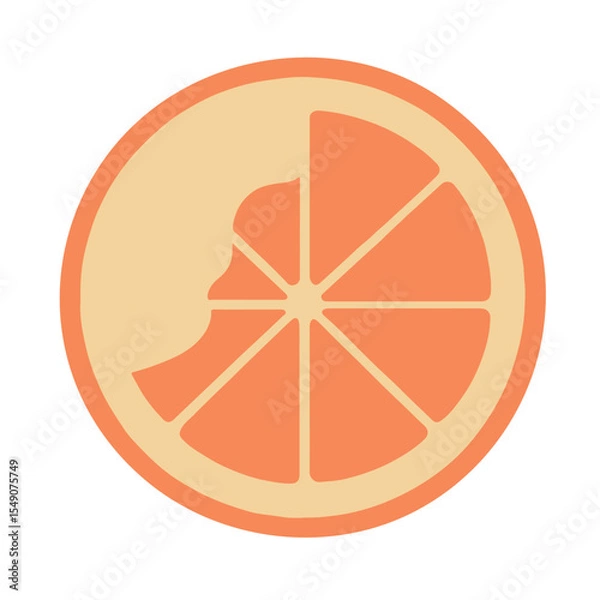 Fototapeta A simple vector graphic of an orange half