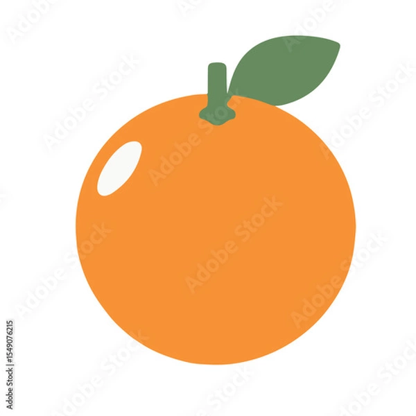 Fototapeta A simple vector graphic of an orange half