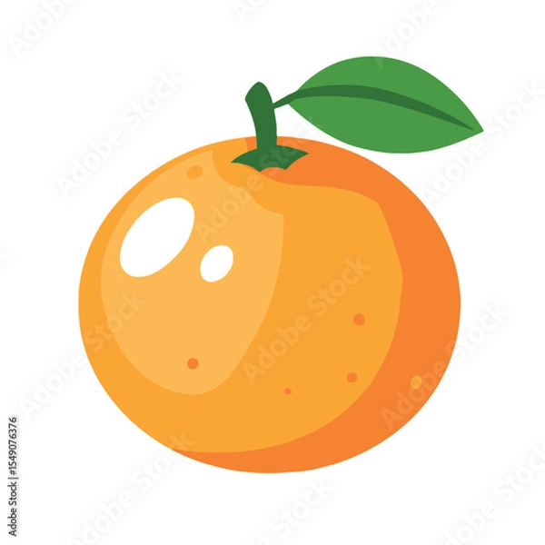 Fototapeta A simple vector graphic of an orange half