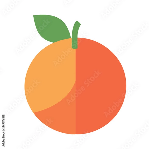 Fototapeta A simple vector graphic of an orange half