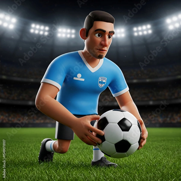 Fototapeta soccer player with ball