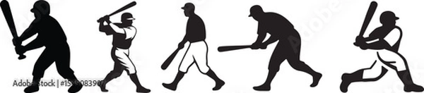 Fototapeta Baseball player silhouette in a square icon
