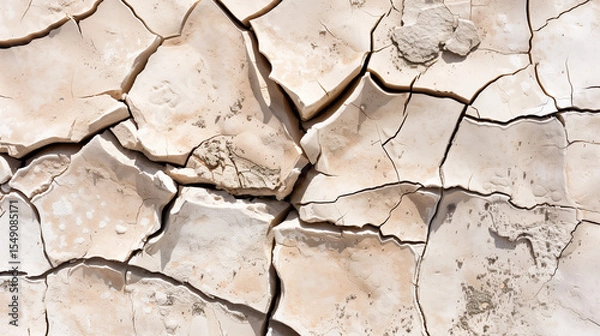 Obraz Macro Photograph of Parched Earth Texture: Extreme Close-Up Revealing Deep Fissures and Geological Stratification Under Intense Sunlight
