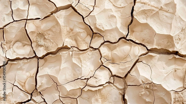 Obraz Macro Photograph of Parched Earth Texture: Extreme Close-Up Revealing Deep Fissures and Geological Stratification Under Intense Sunlight