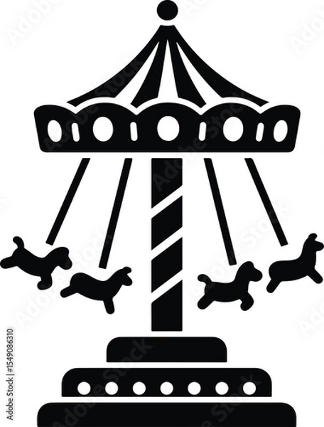 Obraz Carousel icon black and white illustration