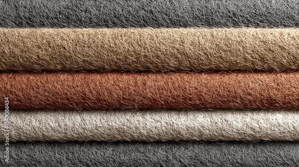 Fototapeta A woven blanket with a subtle Egyptian flag color stripe, cozy texture, neutral tones