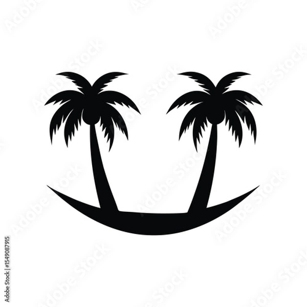 Obraz Summer palm tree element vector illustration icon