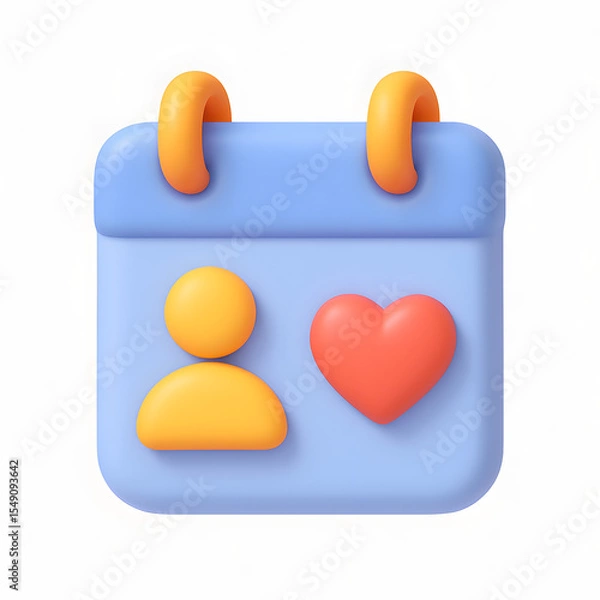 Obraz 3D Friendship Day Calendar Icon on a White Background