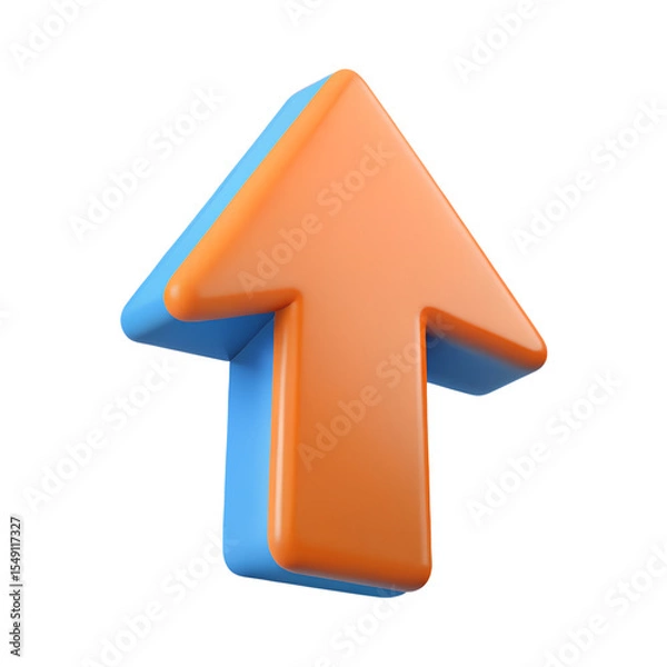 Fototapeta 3D Up Arrow Icon Isolated On White