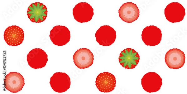 Fototapeta イチゴ　水玉　パターン