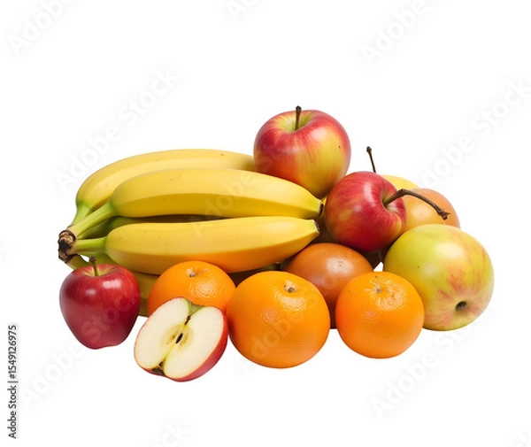Obraz Fresh fruits on white background