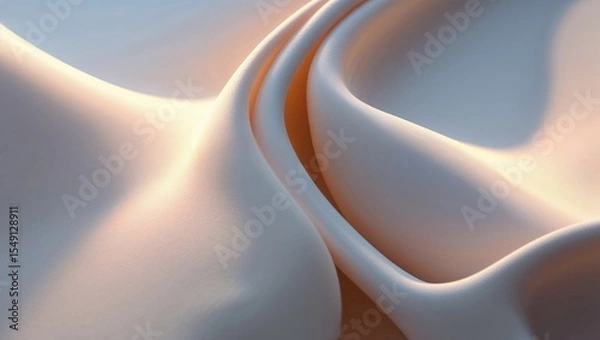 Obraz Flowing silk-like fabric forming soft folds at photographic studio, with subtle warm lighting