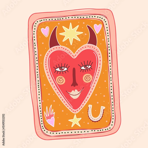 Obraz modern stylish illustration in boho country style. for printing on clothes or fabric	