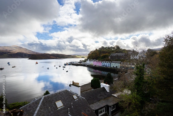 Obraz Veduta Panoramica di Portree, Isola di Skye, Scozia