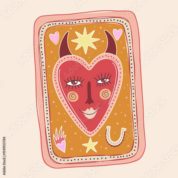 Obraz modern stylish illustration in boho country style. for printing on clothes or fabric