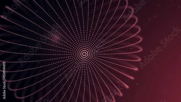 Obraz Abstract 3d sphere. Futuristic dots background. Colored music surface. 3d rendering.