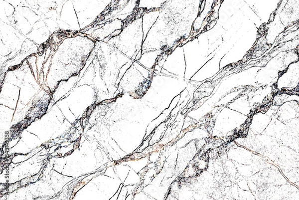 Obraz light gray and white marble stone with dark gray veins and a diagonal pattern running throughout the stone texture.