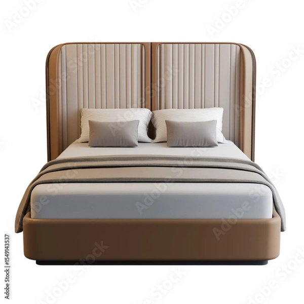 Fototapeta 3d modern bed with transparent background