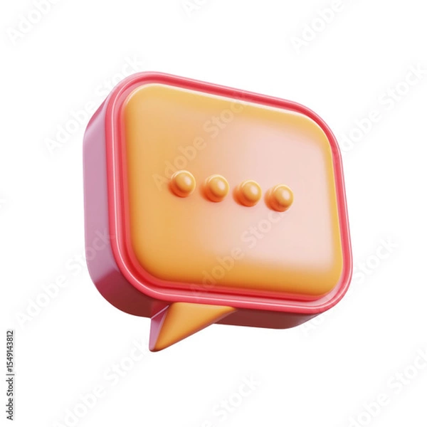 Fototapeta 3d illustration cartoon bubble icon greeting message
